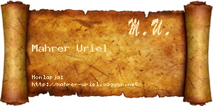 Mahrer Uriel névjegykártya